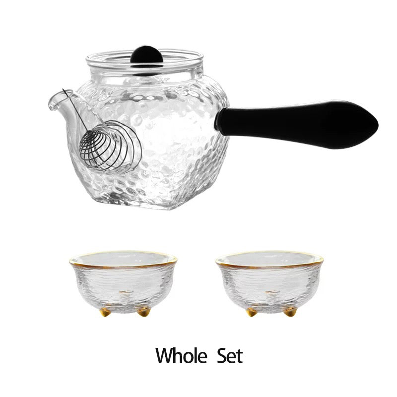 Wooden Handle Glass Teapot