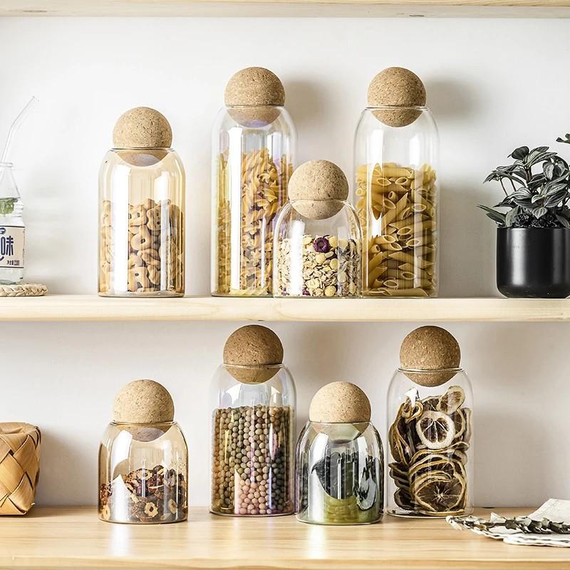 Glass Storage Container with Ball Cork