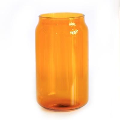 Can Shaped Colored Glass Cups With Straws