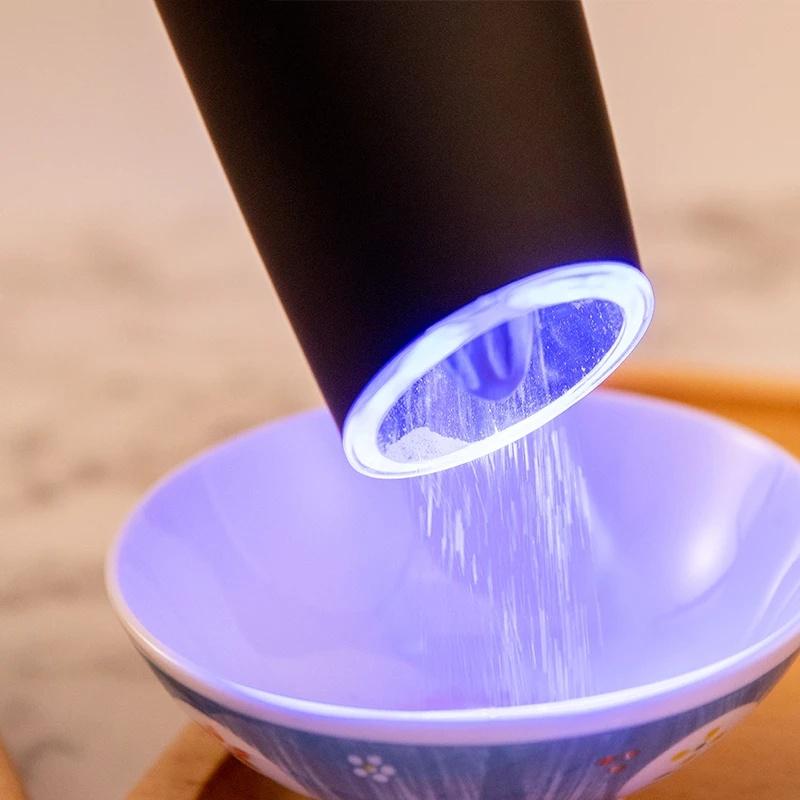 Premium Gravity Electric Salt and Pepper Grinder with LED Light