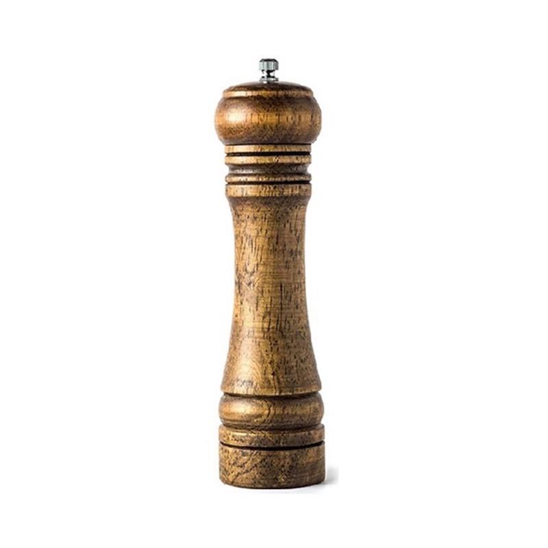 Wooden Salt and Pepper Mills Shakers with Cleaning Brush & Wood Stand