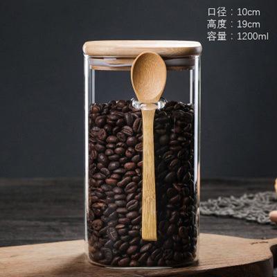 Clear Glass Containers for Pantry with Wooden Spoon