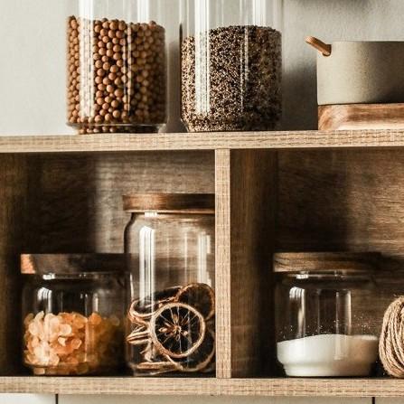 Glass Storage Containers, Airtight Glass Jars with Bamboo Lids