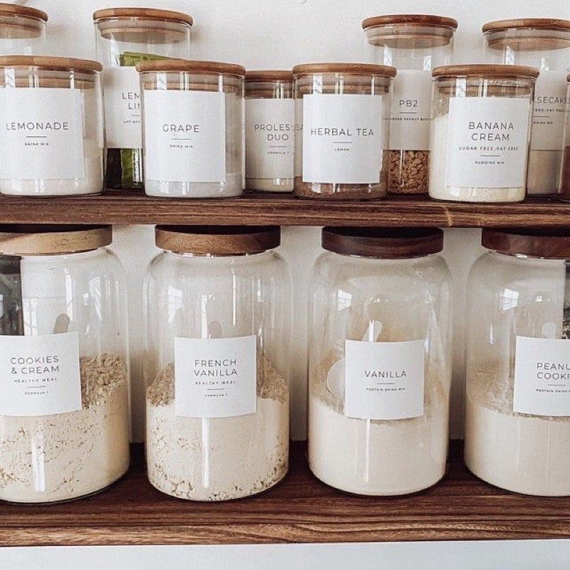 Glass Kitchen Container with Acacia Wood Air-tight Lid