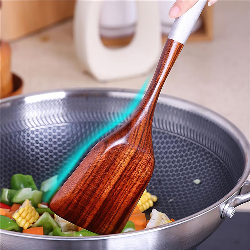 Wooden Cooking Utensils Set for Kitchen, Non Stick Cookware Tools