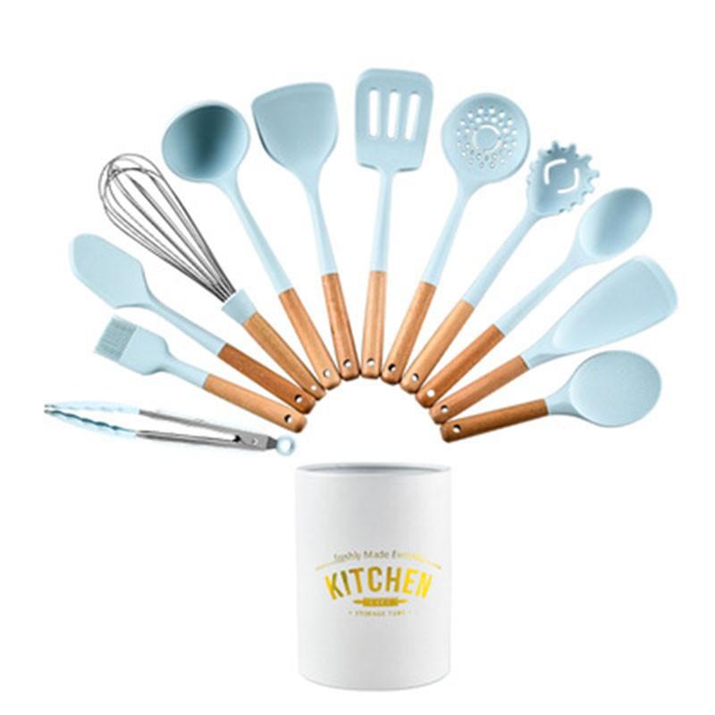 New Tiffany Blue & White Silicone Cooking Utensils (BPA Free)