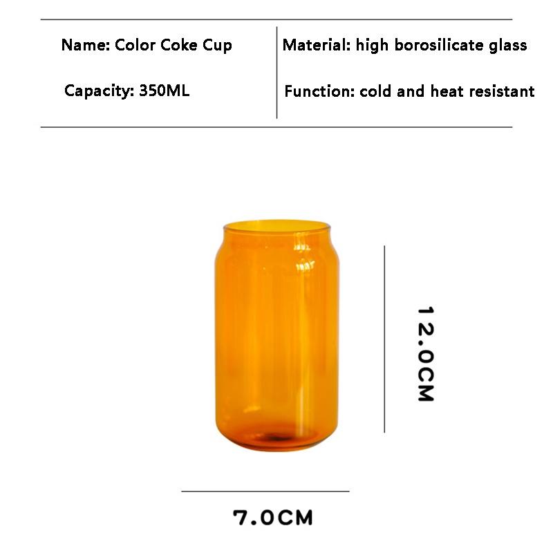 Can Shaped Colored Glass Cups With Straws