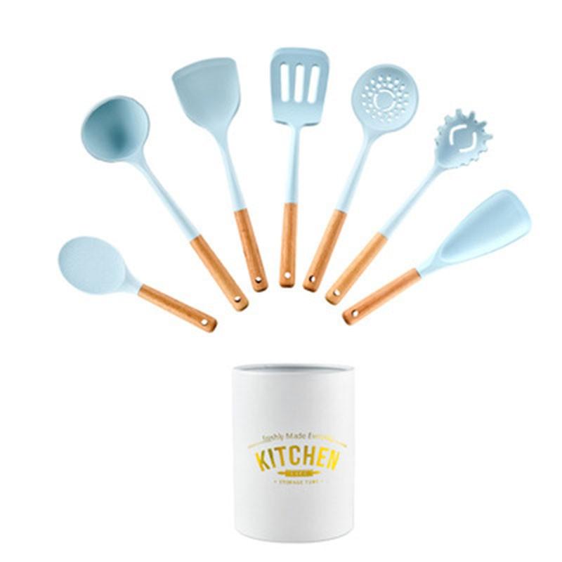 New Tiffany Blue & White Silicone Cooking Utensils (BPA Free)