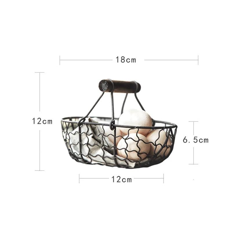 Oval Wire Basket with Wood Handles