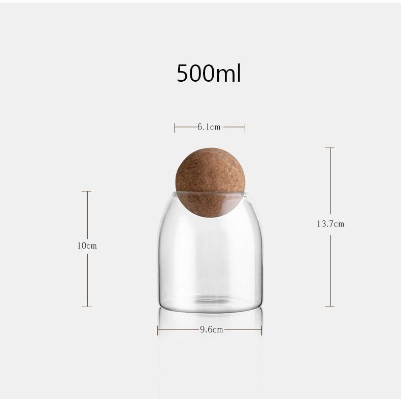 Glass Storage Container with Ball Cork