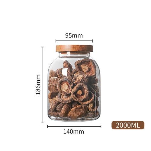 Glass Kitchen Container with Acacia Wood Air-tight Lid