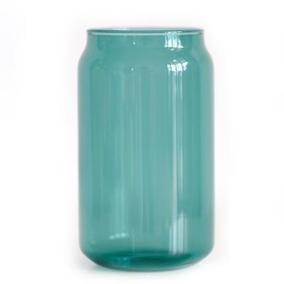 Can Shaped Colored Glass Cups With Straws