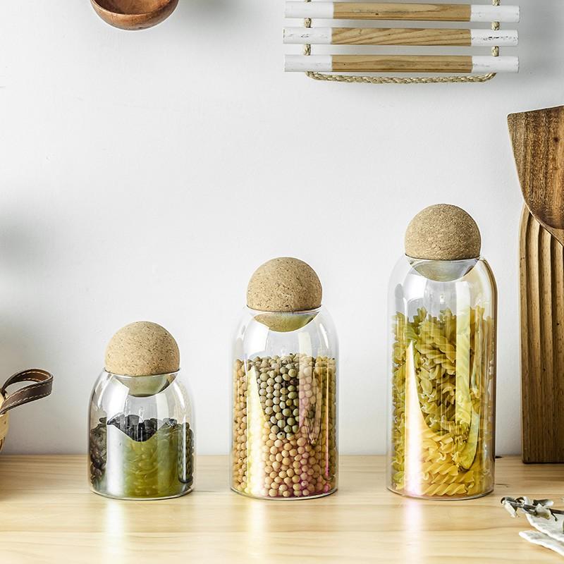 Glass Storage Container with Ball Cork