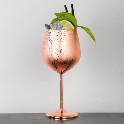 Stemmed Stainless Steel Wine Glasses, Elegant Silver Tone Drinkware for Cocktails
