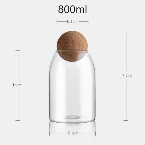 Glass Storage Container with Ball Cork