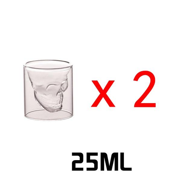 Skull Double Cup Coffee Mug Double-layered Transparent Crystal Skull Head Glass Cup For Household Whiskey Wine Vodka Bar Club Beer Wine Glass