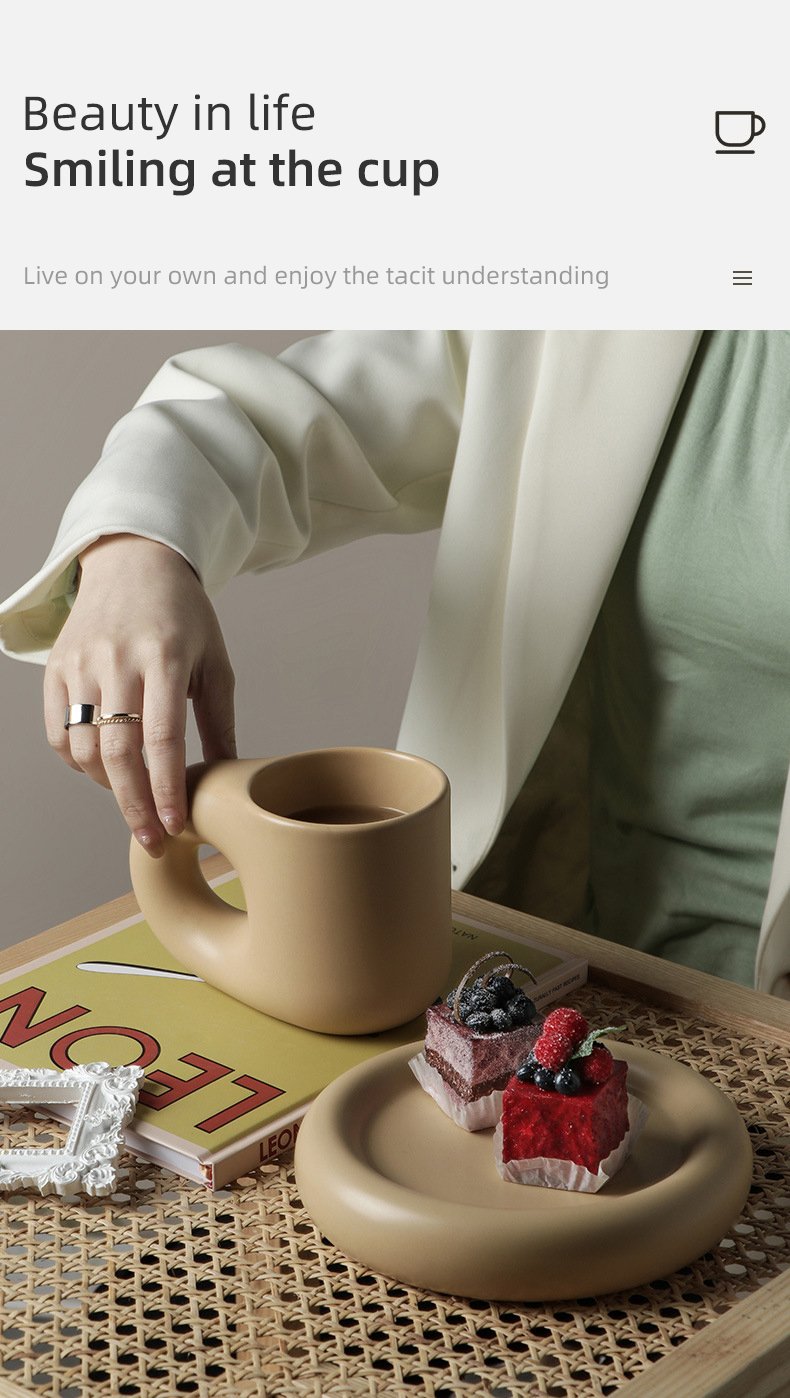 Fat Handle Creative Handmade Ceramic Mug