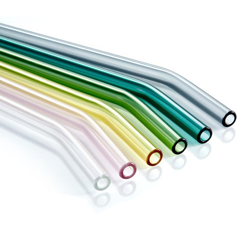 Multi-Color Reusable Glass Straws Set