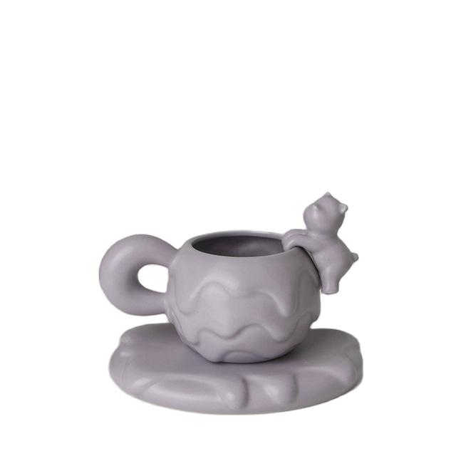 Nordic Mug Coffee Cup Luxury Ceramic Girl Mugs Fat Saucer Set Cute Ins Couple Water Milk White Cups Original Mugs Birthday Gift