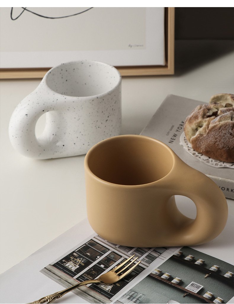 300ml Fat Handle Creative Handmade Ceramic Mug