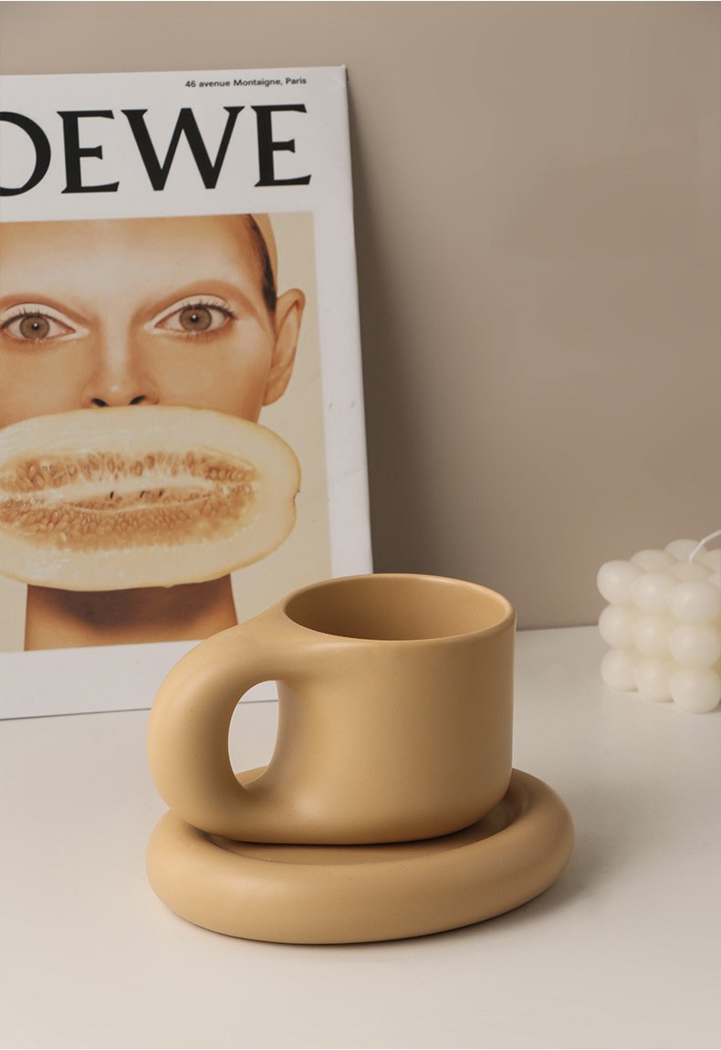 300ml Fat Handle Creative Handmade Ceramic Mug