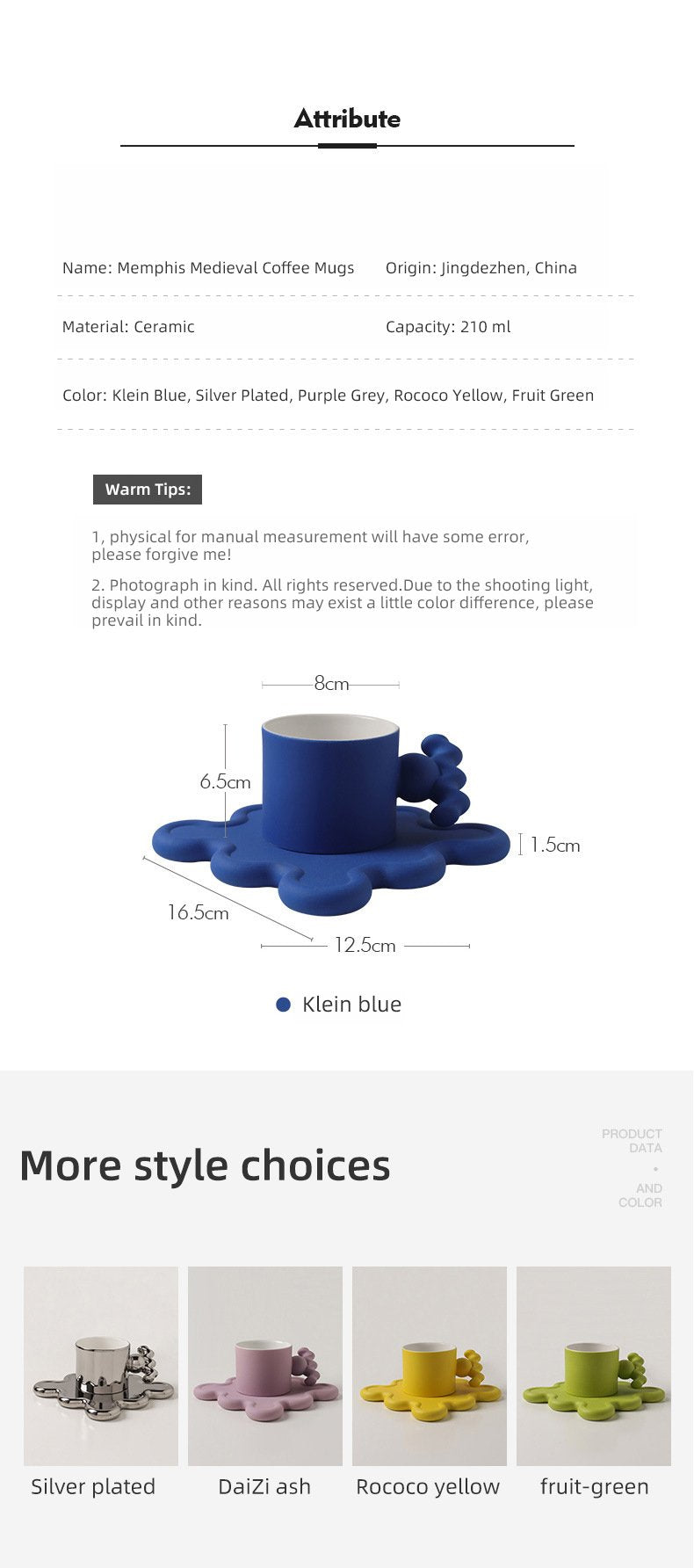 Trend Klein Blue Handmade Ceramic Cups With Big Handle For Coffee Tea Milk Creative Splash Ink Mugs Gifts Home Office Drinkware