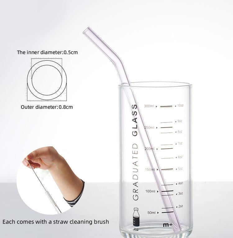 Multi-Color Reusable Glass Straws Set
