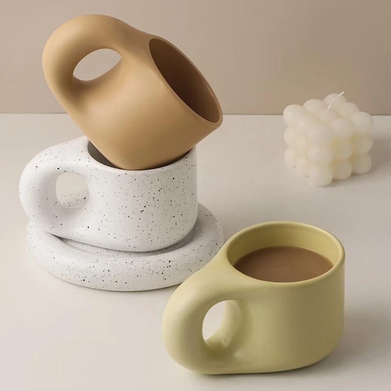 300ml Fat Handle Creative Handmade Ceramic Mug