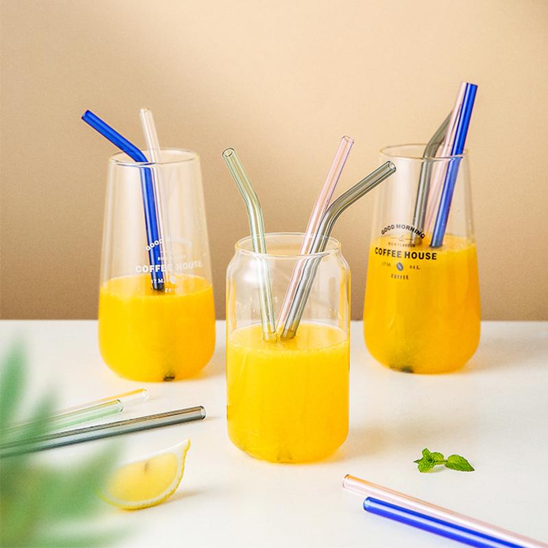 Multi-Color Reusable Glass Straws Set