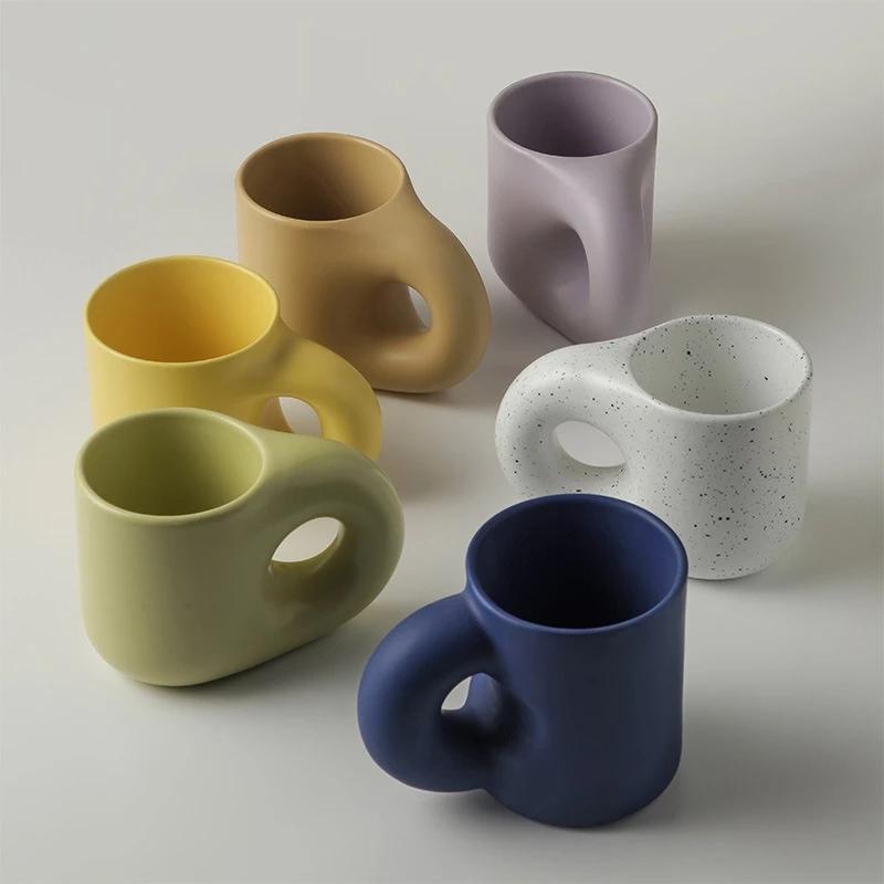 Fat Handle Creative Handmade Ceramic Mug