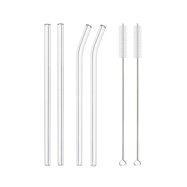 Multi-Color Reusable Glass Straws Set
