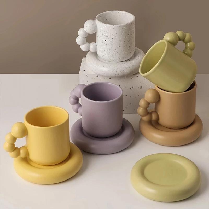 European Ceramics Coffee Cups And Saucers Tableware Coffee Plates Dishes Afternoon Tea Set Home Kitchen With Gift Box