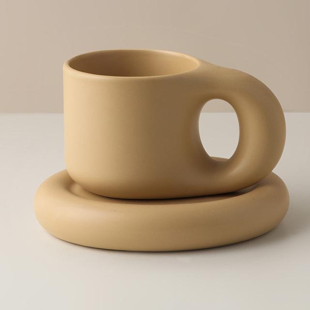 300ml Fat Handle Creative Handmade Ceramic Mug