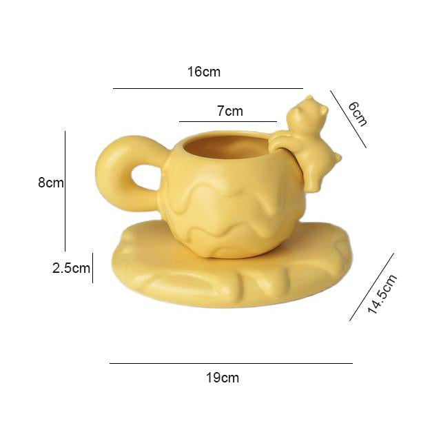 Nordic Mug Coffee Cup Luxury Ceramic Girl Mugs Fat Saucer Set Cute Ins Couple Water Milk White Cups Original Mugs Birthday Gift