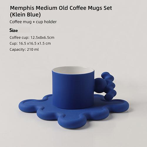 Trend Klein Blue Handmade Ceramic Cups With Big Handle For Coffee Tea Milk Creative Splash Ink Mugs Gifts Home Office Drinkware