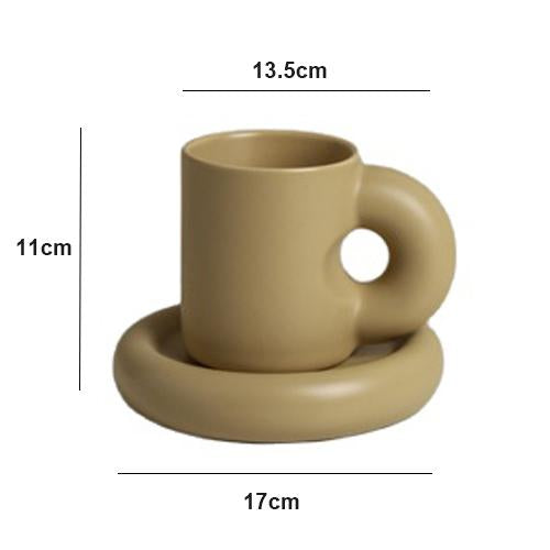 Fat Handle Creative Handmade Ceramic Mug
