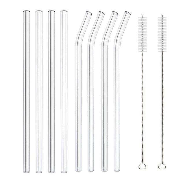 Multi-Color Reusable Glass Straws Set