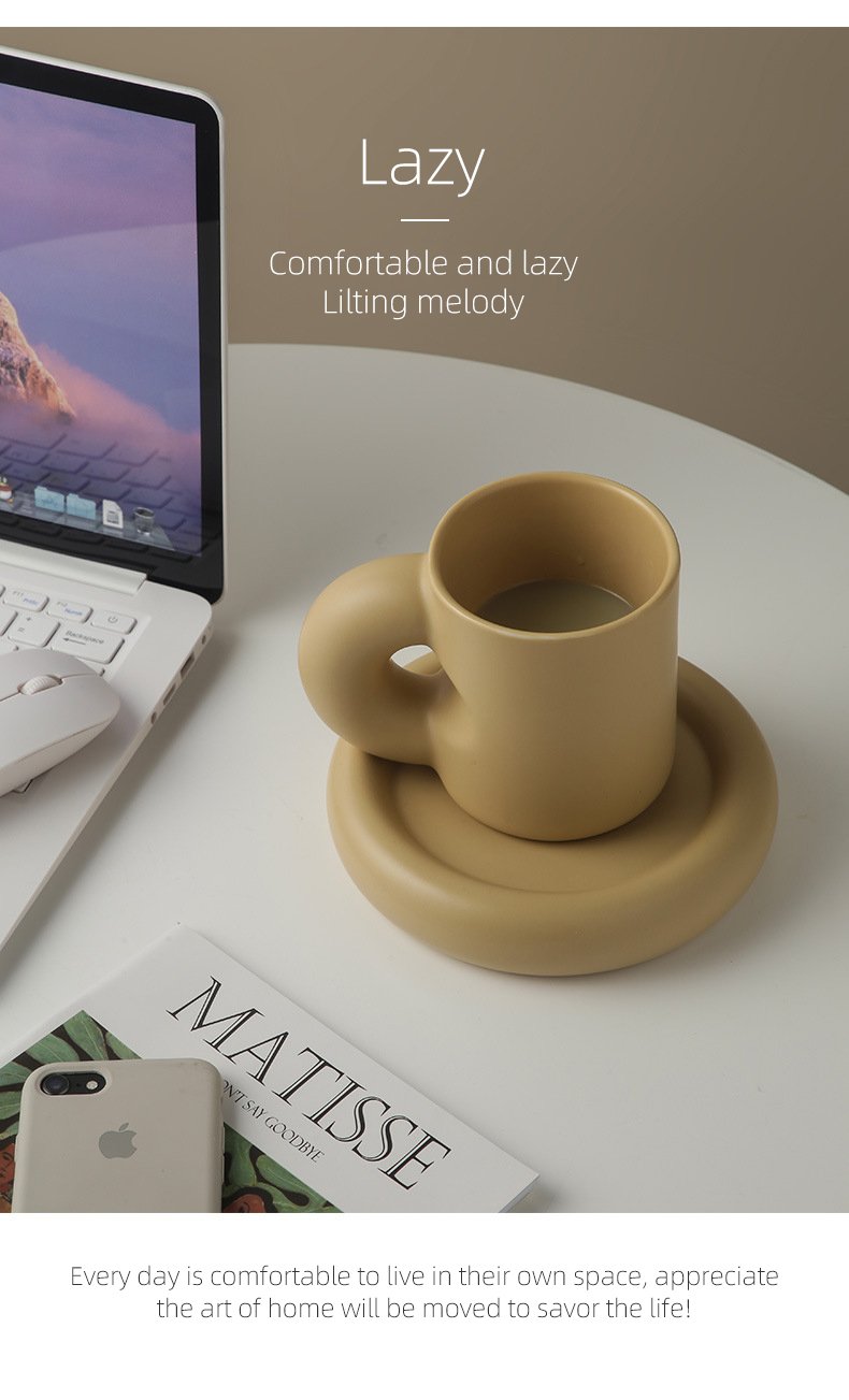Fat Handle Creative Handmade Ceramic Mug