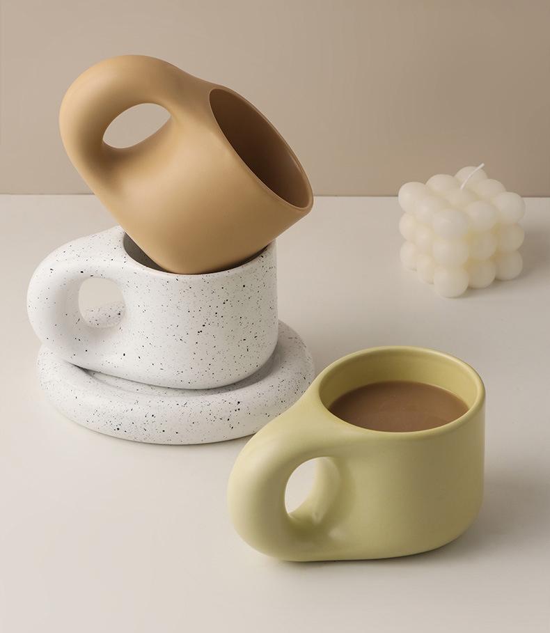 300ml Fat Handle Creative Handmade Ceramic Mug