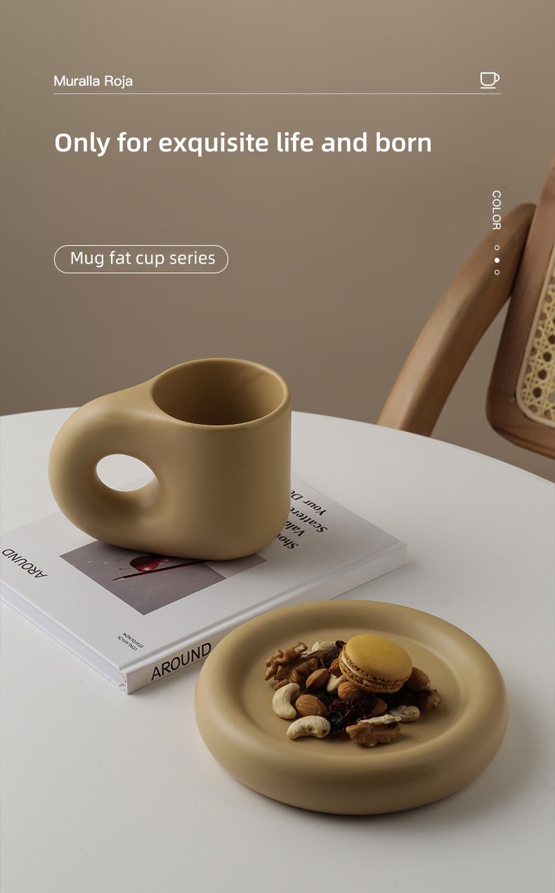 Fat Handle Creative Handmade Ceramic Mug