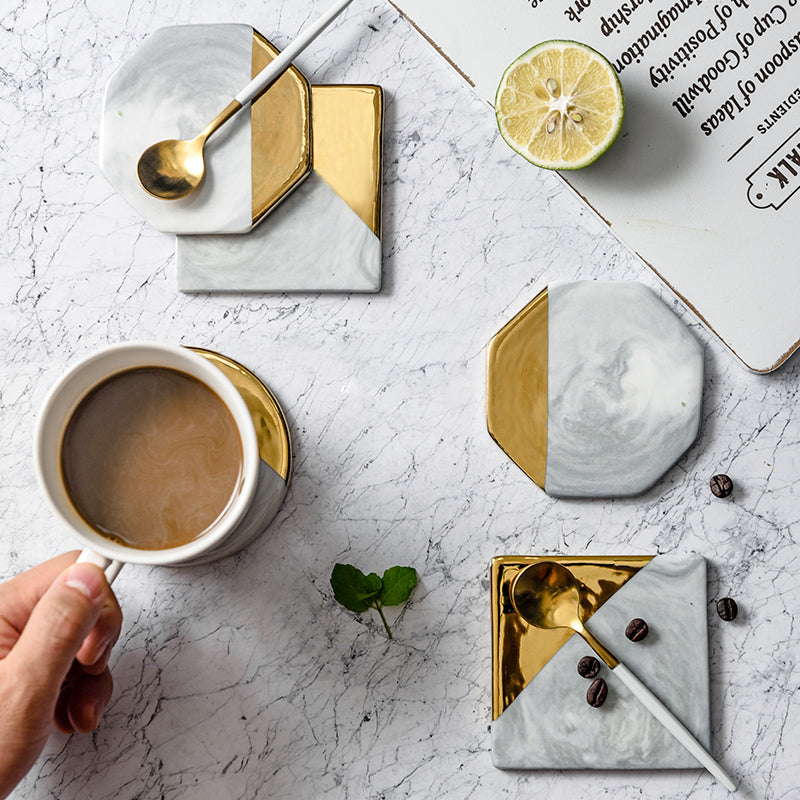 White Gold Coaster 3PCS