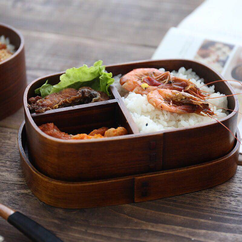 Handmade Natural Wooden Bento Box