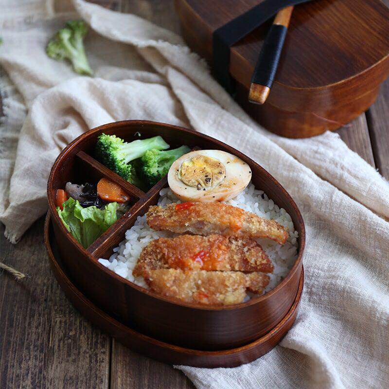 Handmade Natural Wooden Bento Box