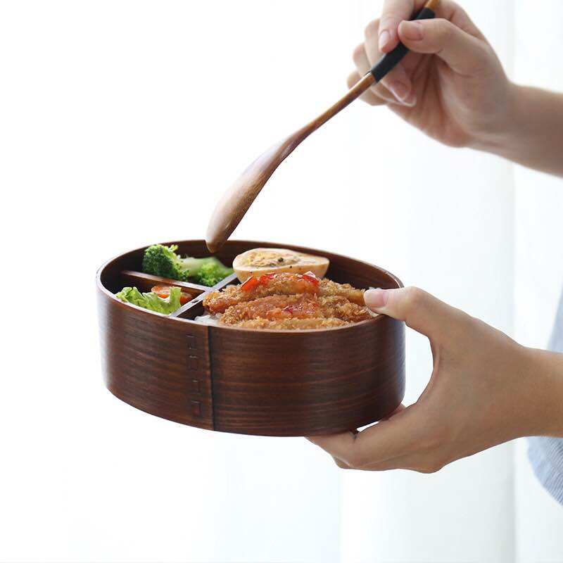 Handmade Natural Wooden Bento Box