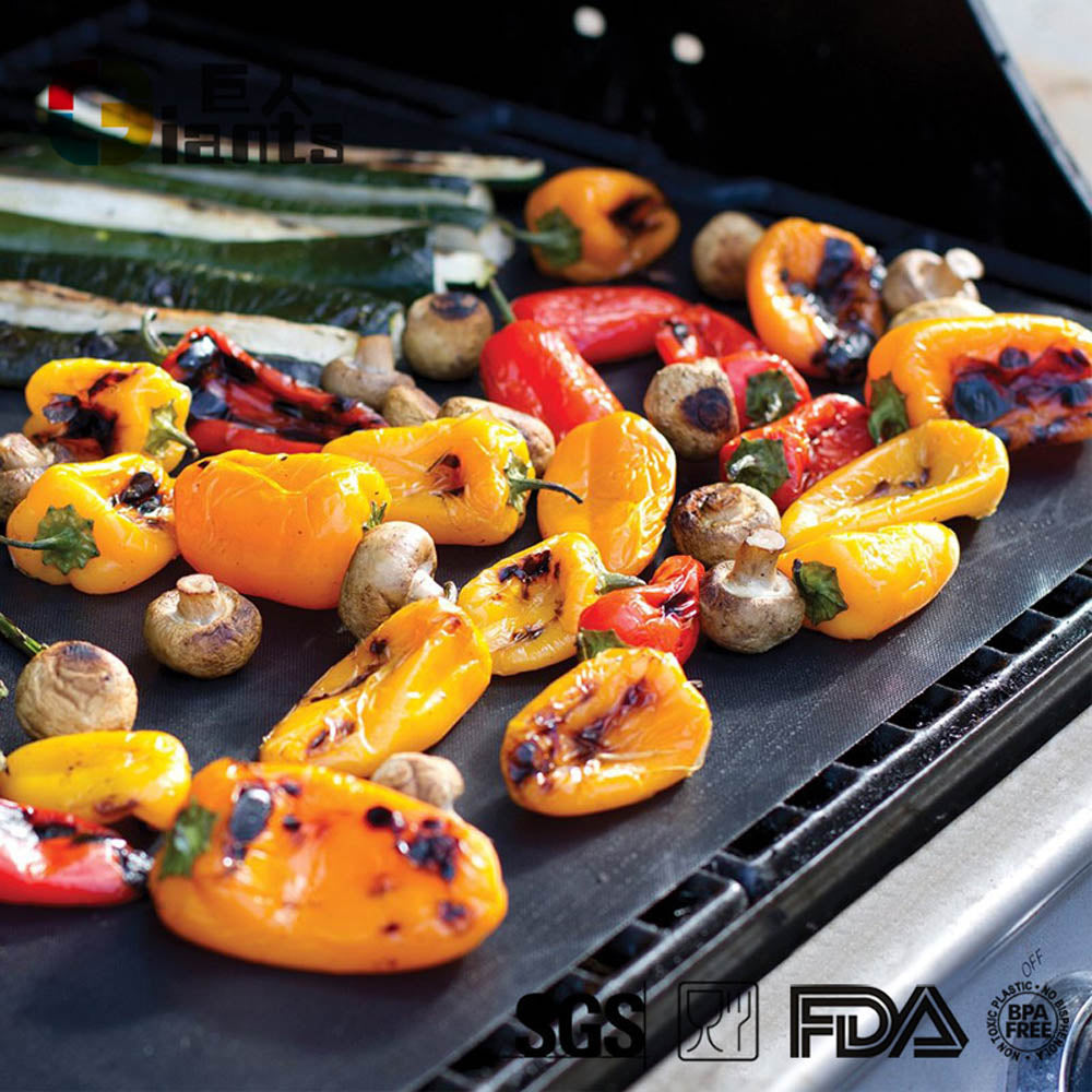 Grill Mat Set of 5-100% Non-Stick BBQ Grill Mats, Easy to Clean