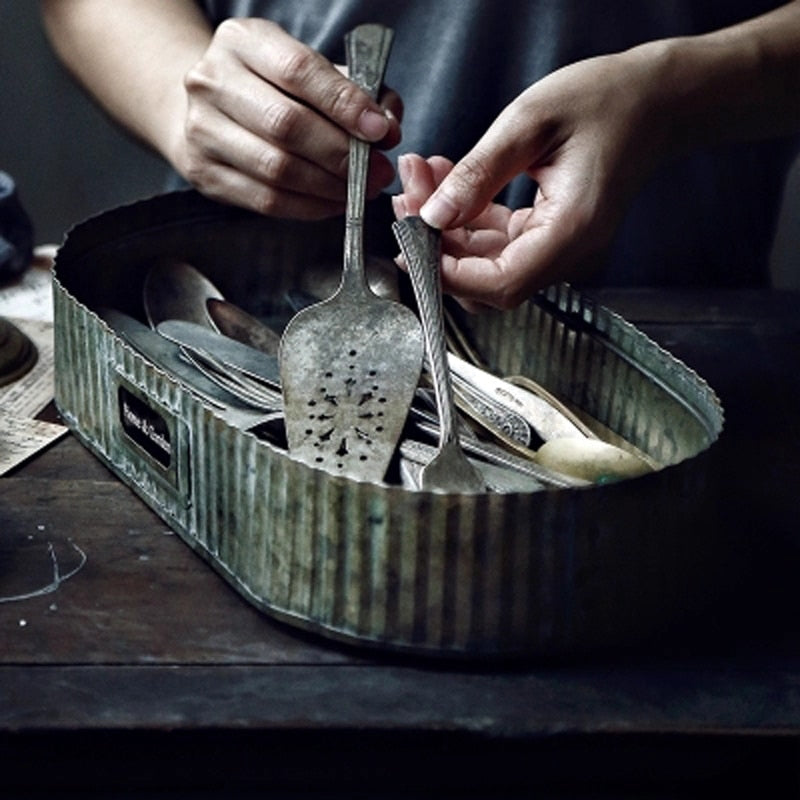 Oval Wrought Iron Tray