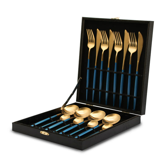 Blue Gold Cutlery Gift Box
