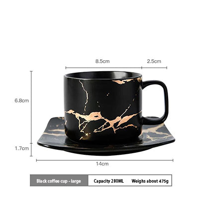 Gold Inlay Ceramic Marble Mug