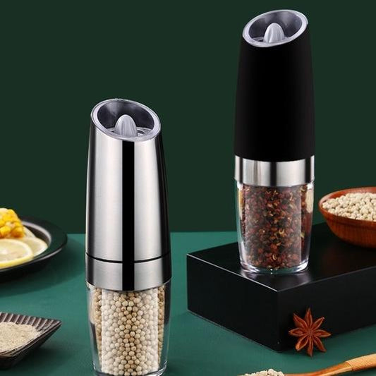 Premium Gravity Electric Salt and Pepper Grinder with LED Light