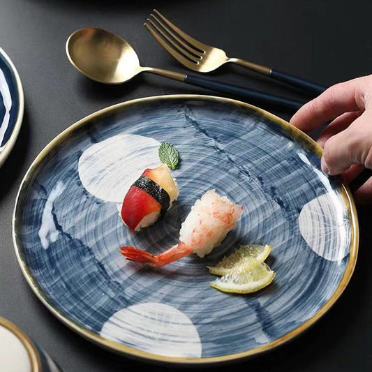 Japanese-Style Hand-Painted Ceramic Steak Western Dish